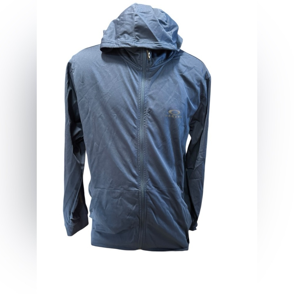Oakley Men's Jacket Size XL Blue RN 96548 Performance Fit Pockets Logo Full Zip